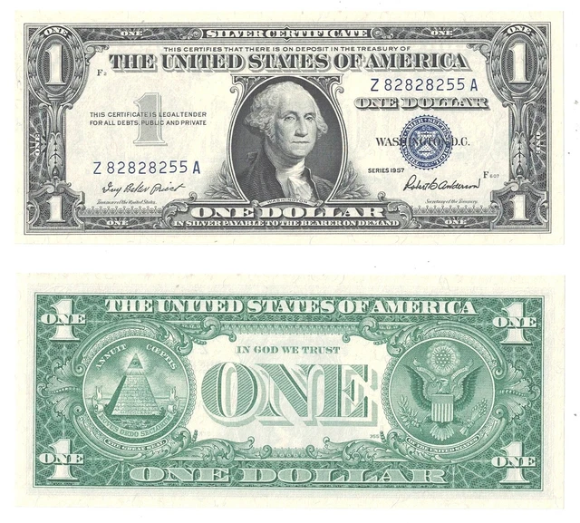 1957 $1 Silver Certificate Fr 1619 Uncirculated #255