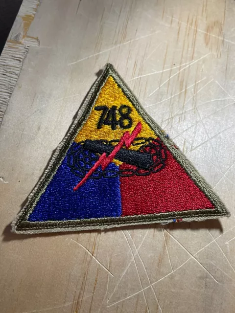 WWII/Post/1950s? US ARMY PATCH-748th  ARMORED DIVISION-ORIGINAL VINTAGE BEAUTY!
