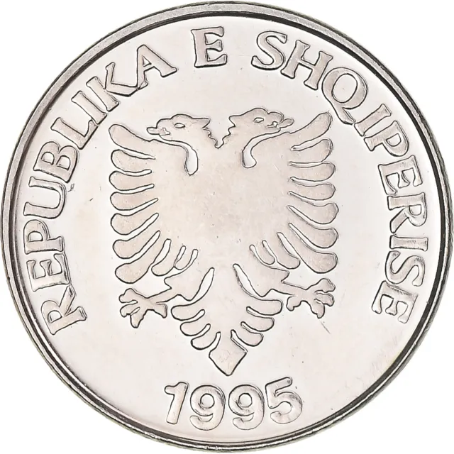[#131393] Coin, Albania, 5 Lekë, 1995, Rome, MS, Nickel plated steel, KM:76