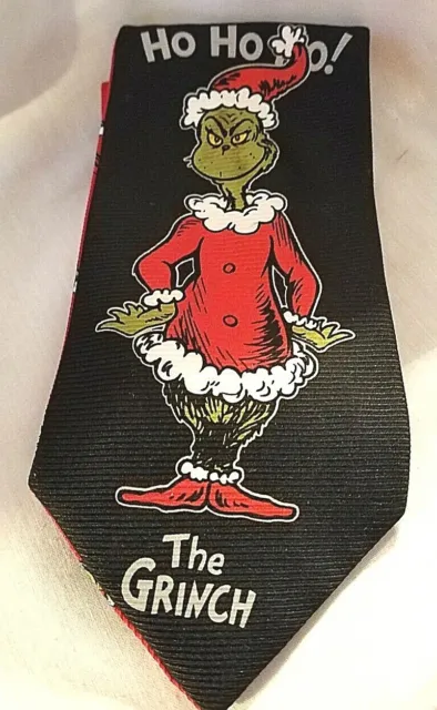 The Grinch Ho Ho Ho ! Dr. Seuss Brand Men's Novelty Dr. Seuss Holiday Necktie