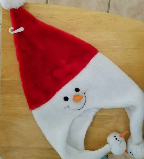 Nwt Snowman Hat With Mittens Adult Christmas Winter Holiday