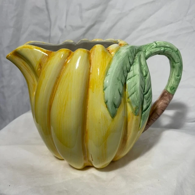 Albert Kessler & Co Banana Pitcher w/Tag 9 in x 6 in Yellow Green Brown Taiwan