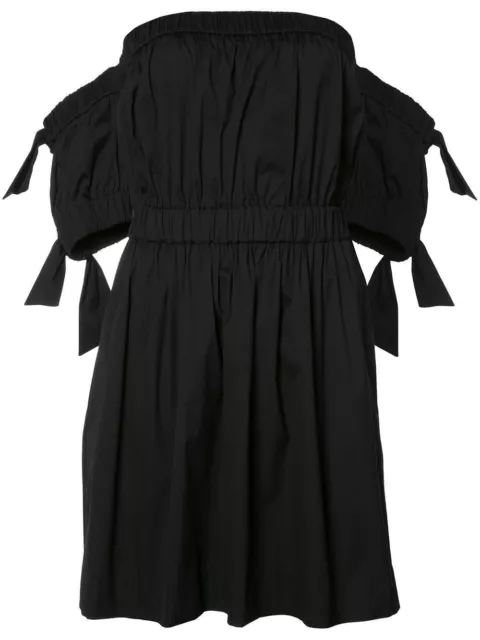 NWT Milly Zoey in Black Off the Shoulder Cotton Poplin Blouson Dress 6 $395