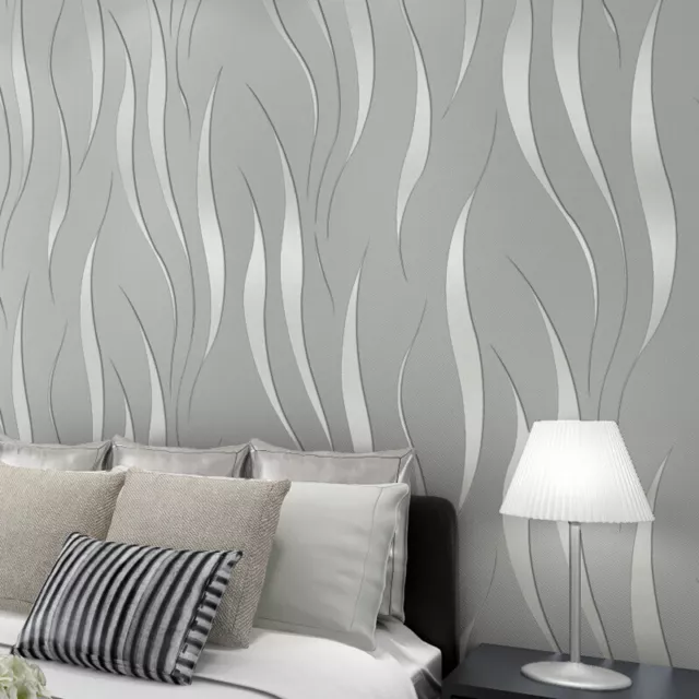 3D Wellen Geprägte Tapetenrolle Vliestapete für Wohnzimmer Schlafzimmer 9,5M.DE