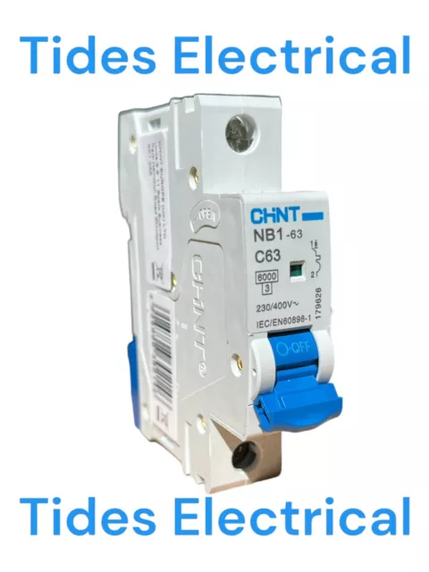 Chint MCB 63 Amp Type C 63A Single Pole Circuit Breaker C63 NB1-63 179626