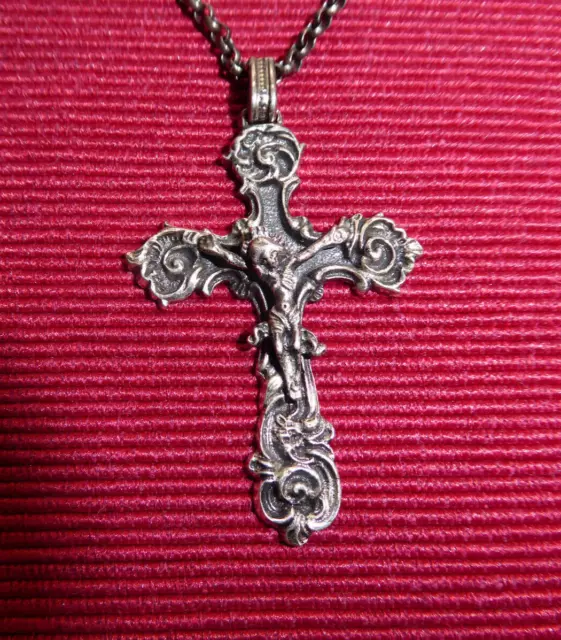 Kreuz Anhänger Silber 925 BAS - Blachian Antik Schmuck - mit Erbskette 835 -