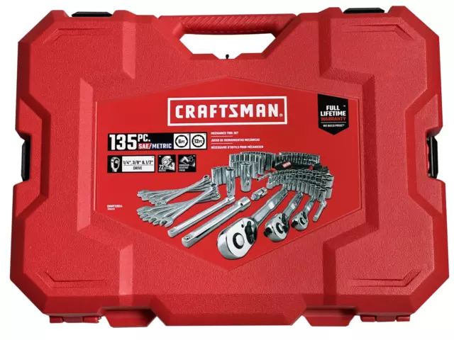 CRAFTSMAN  135 pc MECHANICS TOOL Set 1/4" / 3/8" / 1/2"- DRIVE- SAE / METRIC