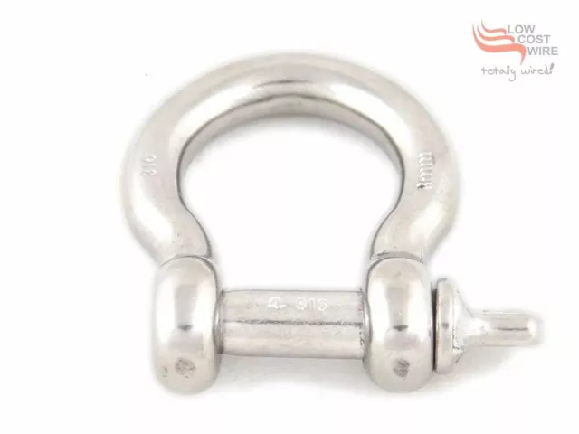 Bow shackle STAINLESS STEEL 8mm G316 suit anchor boat trailer chain wire rope