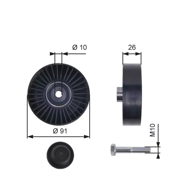 Galet Enrouleur (Courroie D'accessoire) Alfa Romeo 147 1.6 16V T.spark,Gt 1.8 Ts
