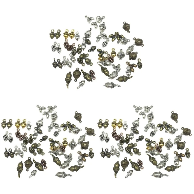 300 Stück Legierung Eichel Kiefer Kegel Anhänger Charms DIY Schmuck Zubehör für