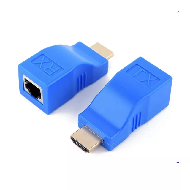 2X Extendeur Hdmi 4K 1080P Vers Rj45 Sur Adaptateur Réseau Lan Ethernet Cat R