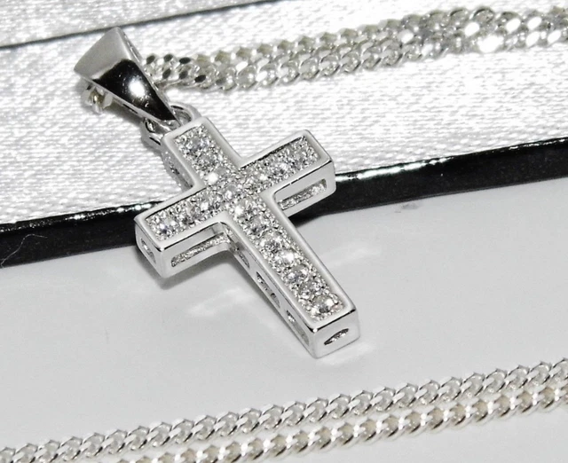 STERLING SILVER CROSS Pendant ~ Choice of Chain / Necklace