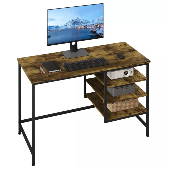 Schreibtisch Computertisch Arbeitstisch PC Laptoptisch Bürotisch mit 3 Ablagen