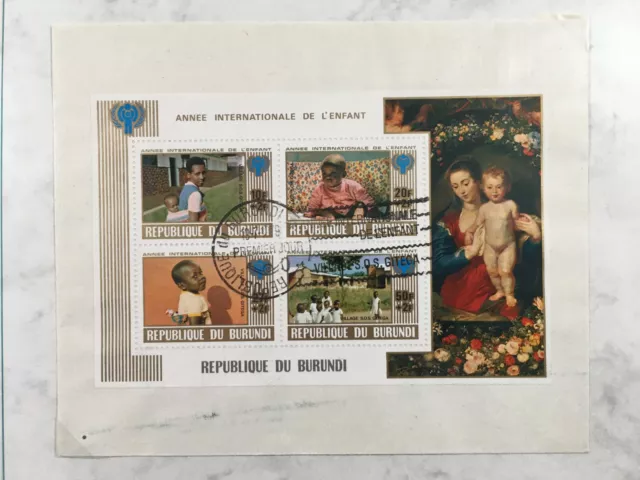 BURUNDI FDC 1979 SOS KINDERDORF WELTJAHR DES KINDES FRIEDEN ua31