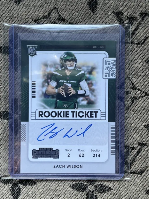ZACH WILSON 2021 Panini Contenders Rookie Ticket RPS On-Card Auto SP NY Jets 🔥