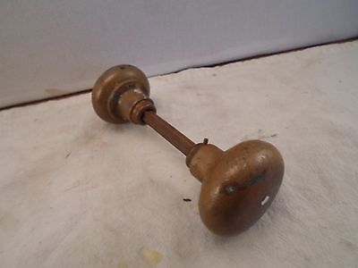 brass door knob set-set of two knobs  with one spindle,  # 2