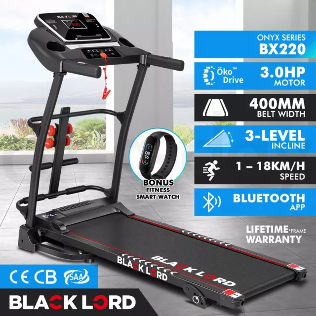 BLACK LORD Treadmill Electric Exercise Machine Run Home Gym Fitness Foldable