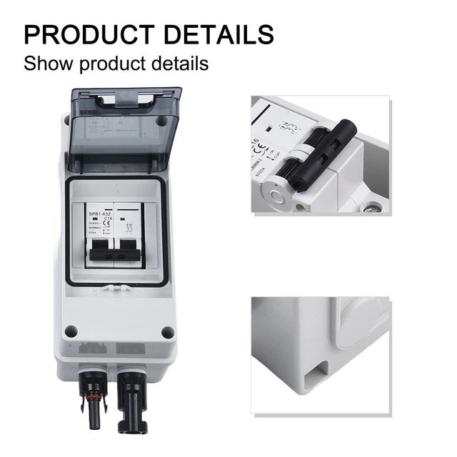 EVIEUN Sectionneur DC PV 32A 1200V 4P - Disjoncteur DC Photovoltaïque