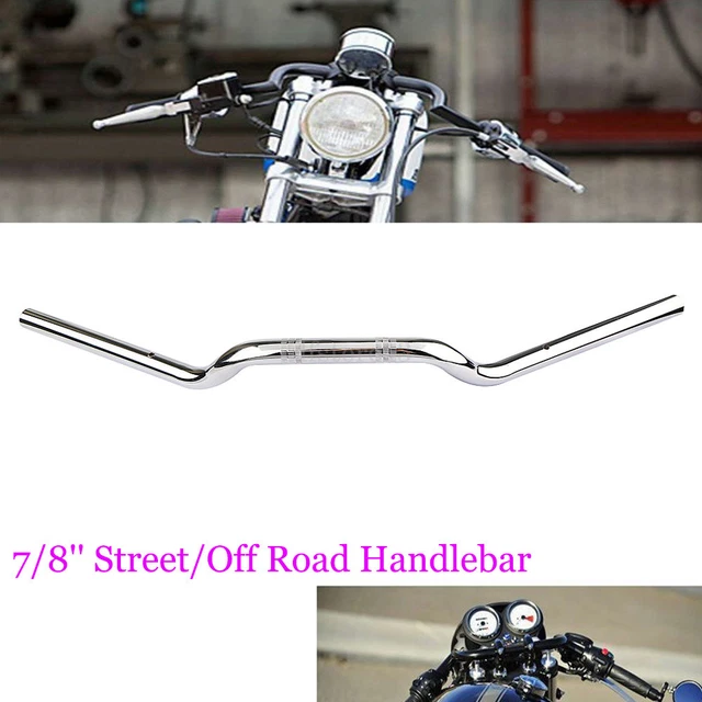 moto Guidon chromé 7/8 22mm Drag Bars pour Triumph Harley