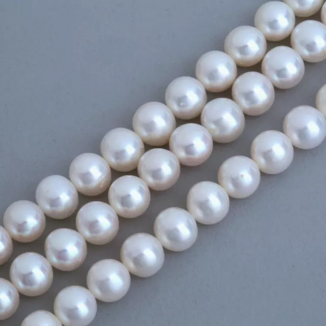 Cream / Ivory / White Near Round Genuine Freshwater Pearls Jewellery Making A