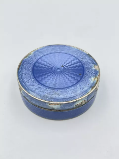 Box Round Solid Silver Enamelled Enamel Silver