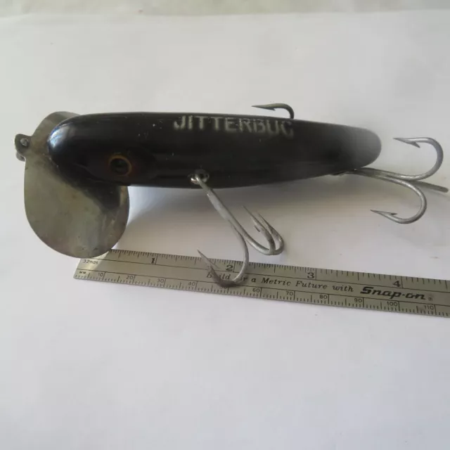 Fishing Lure Fred Arbogast  4¼"   Muskie  Jitter Bug  Marked Back   Black