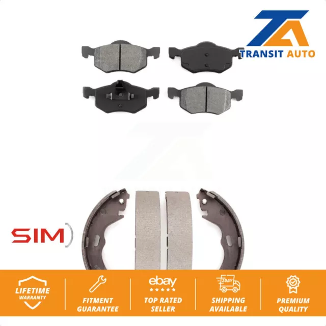 Front Rear Semi-Metallic Brake Pads Drum Shoes Kit For Ford Escape Mazda Tribute