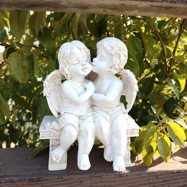 Sleeping Angel Garden Statue Cherub In Wings Feathers Statue Figurine Indoor Outdoor Guardian Home Garden Angel Sculpture Statuette Shelf Sitter Angel A