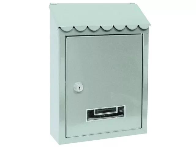 Buzon de Correo Gris de Exterior Con Techo CM 21X6, 2X30H Correo Cartas