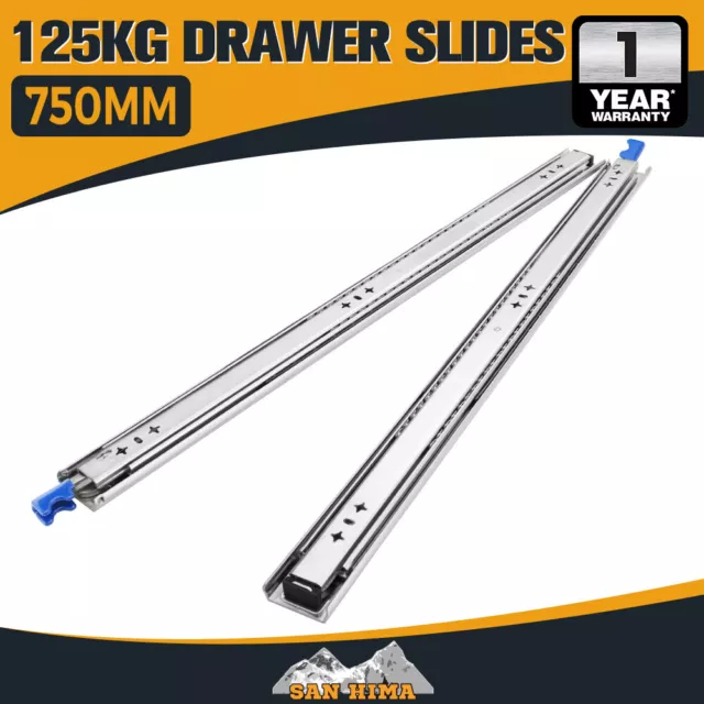 125kg Locking Drawer Slides / Runners 750mm 4wd Trailer Fridge Draw
