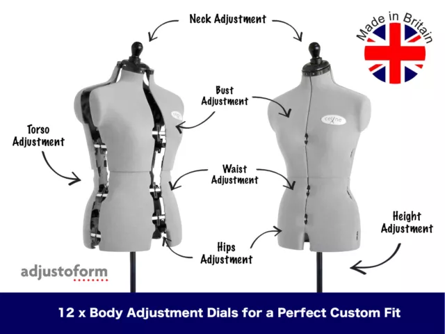 Dressmakers Mannequin Dummy Adjustable Dress Form Mannequins Size 10-16 Sewing 3