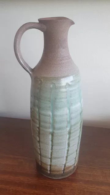 Artur (Artek) Halpern Green Glaze Jug, Signed 29cm Australian Pottery Perfect