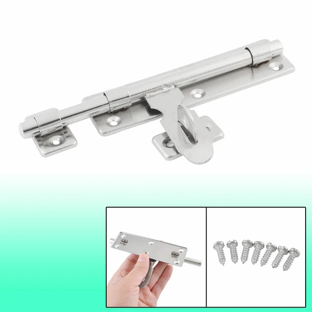 Stainless Steel Door Lock Latch Slide Barrel Bolt Clasp Set 6.1" Long