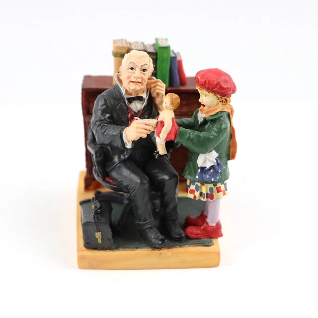 Doctor And Doll By Norman Rockwell Vintage 1998 Dave Grossman Creations Figurine