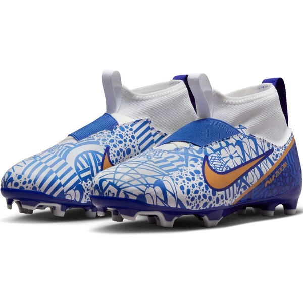 Nike Kinder Zoom Superfly 9 Academy CR7 FG/MG Fußballschuhe Weiß/Blau DQ5324-182