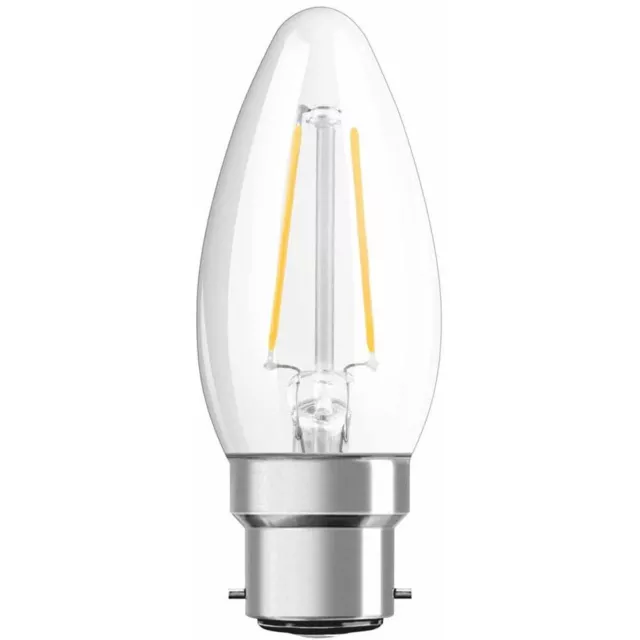 Osram LED Filament Leuchtmittel Parathom Kerze 2,8W = 25W B22d klar 250lm warm