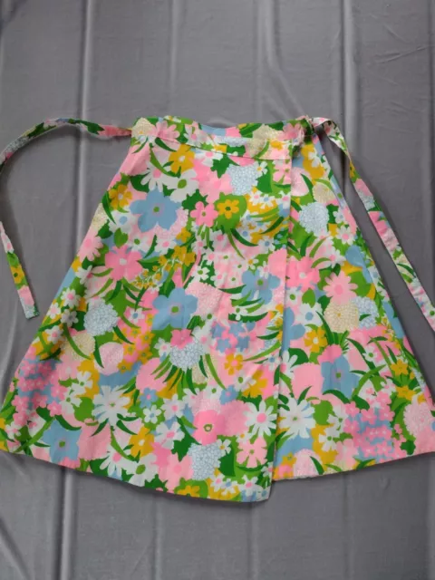 Vintage Middledale Funky Bright Floral 70s Girls Wrap Skirt