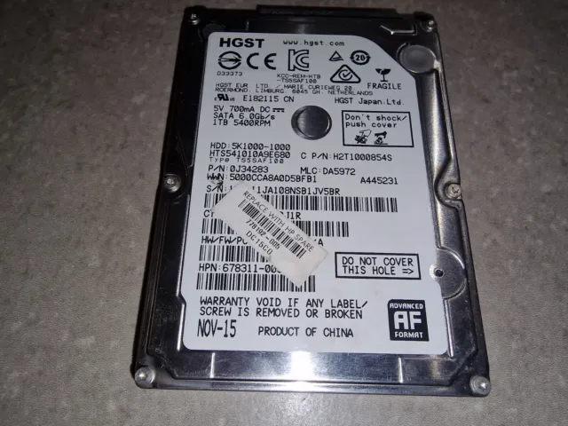 Disque Dur Interne HDD HGST  1 TB Windows 10