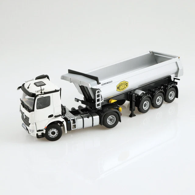 Conrad 2930 - Mercedes-Benz 1633S Semi-remorque - Blanc/gris - Échelle 1:50