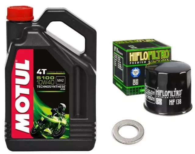 Kit Vidange Huile Moteur Motul 5100 10W40 Filtre Huile B-King 1300 Suzuki Hf138