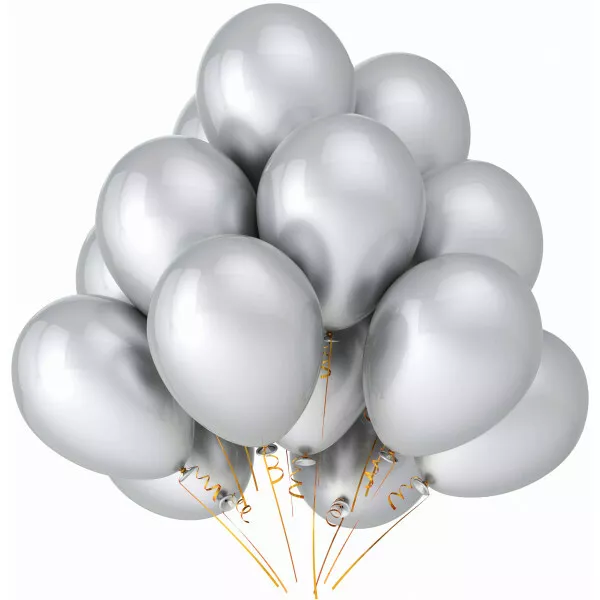 LOT 20/50/100 Ballons Nacrés ARGENT - Haute Qualité  - 3,2 grs en Latex 30 cm