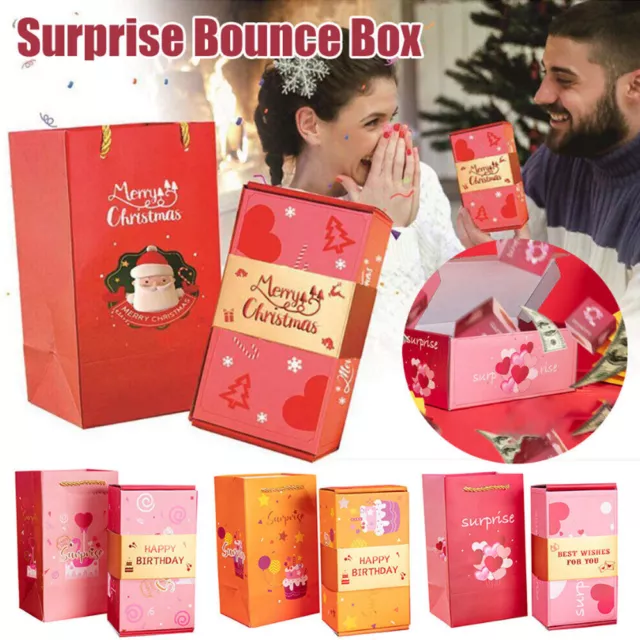 Folding Bouncing Surprise Gift Box For Christmas Merry Christmas Surprise Gifts