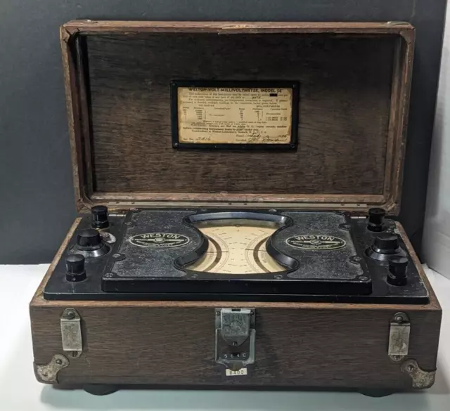 Vintage Weston Electrical Instrument Volt Millivoltmeter Meter 56 Steampunk Vintage Weston Electrical Instrument Volt Millivoltmeter Meter 56 Steampunk