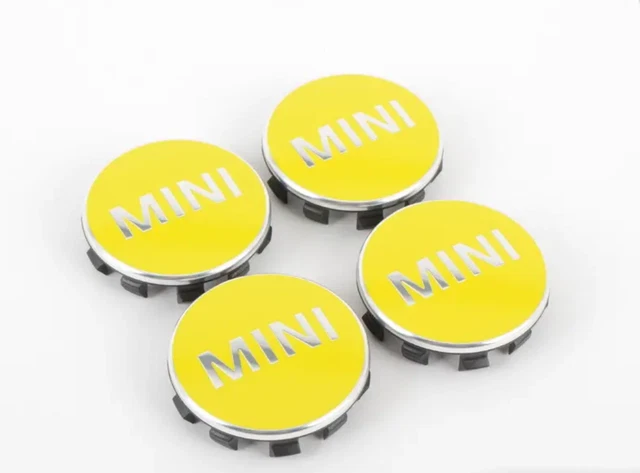 MINI CLUBMAN F54 Wheel Center Cap Set Bright Yellow 36132354151 NEW GENUINE