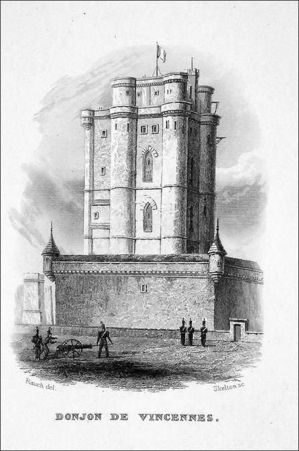 PARIS - VINCENNES: The DUNJON du CHÂTEAU - 19th century engraving