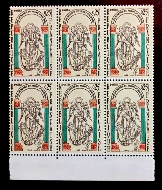 France bloc de 6 timbres 1966 neuf**  YV N° 1482 Mont St Michel