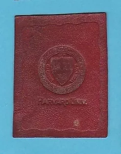 c1910s tobacco leather  HARVARD UNIVERSITY Embossed College seal