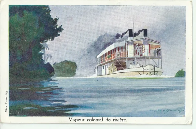 CPA Illustrateur Haffner LMC Marine Bateau à vapeur Colonie Ligue coloniale