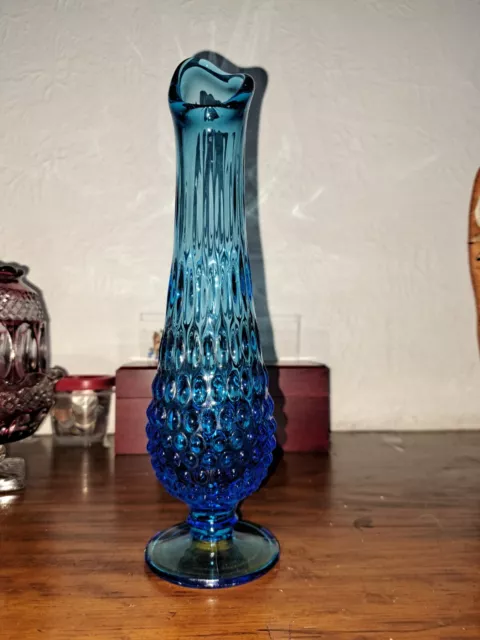 Kanawha Blue Hobnail Swung Vase (Previously Incorrectly Listed As Fenton)