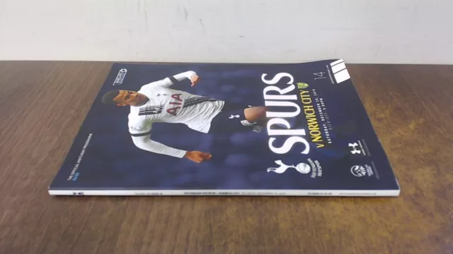 Tottenham Hotspur Vs Norwich City 2015 Official Matchday Programm